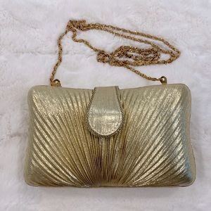 Gold Evening Bag Worn as Clutch or w Shoulder strap